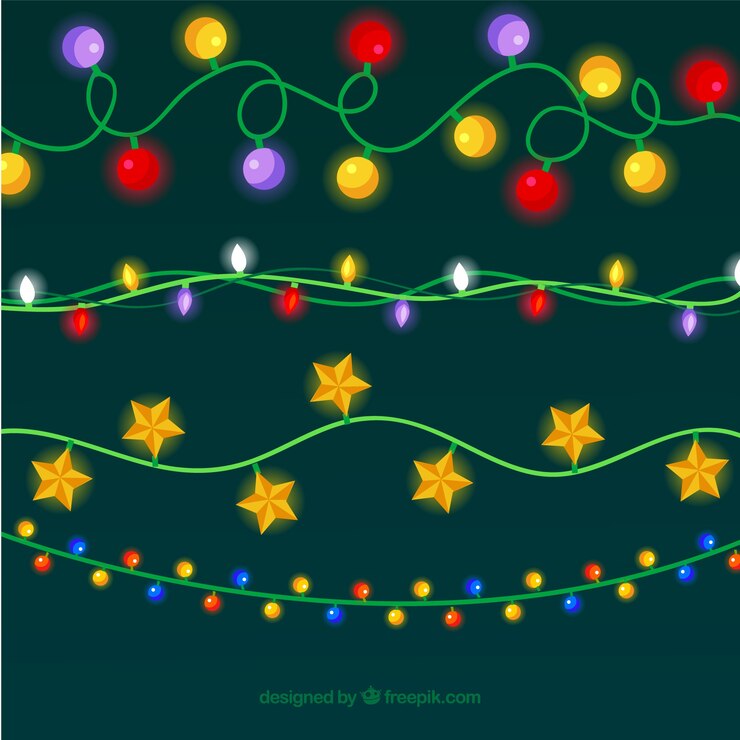 Vector gratuito set de luces de navidad 