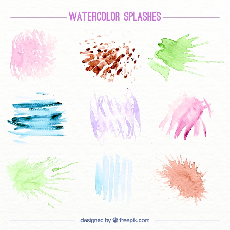 Vector gratuito set de manchas de acuarela