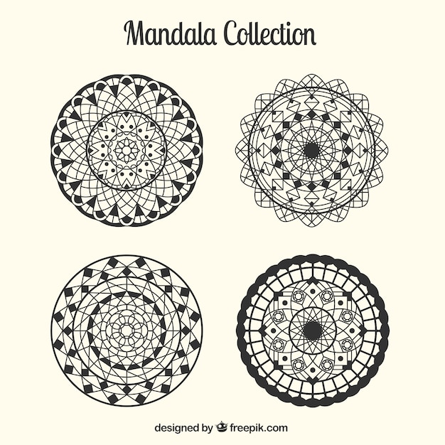 Vector gratuito set de mandalas elegantes