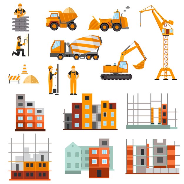 Set de maquinas de construcción