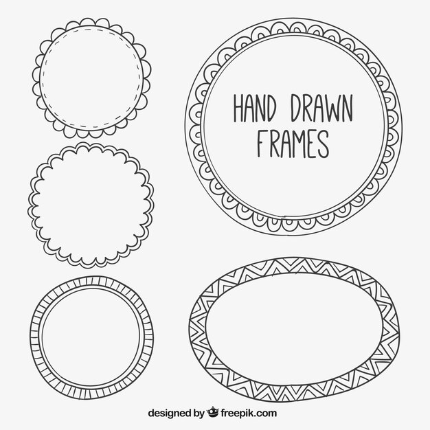 Set de marcos decorativos dibujados a mano