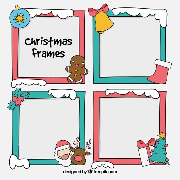 Set de marcos decorativos de navidad