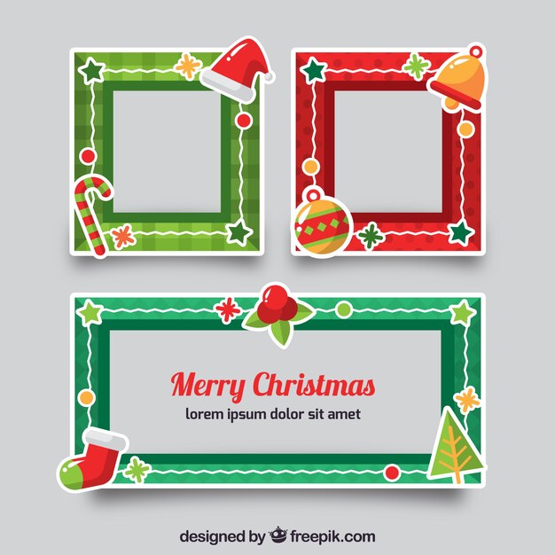 Set de marcos decorativos navideños
