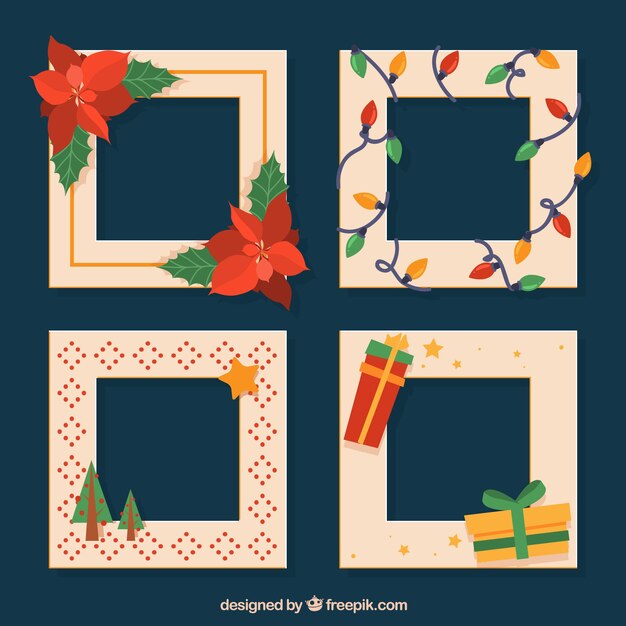 Set de marcos decorativos navideños