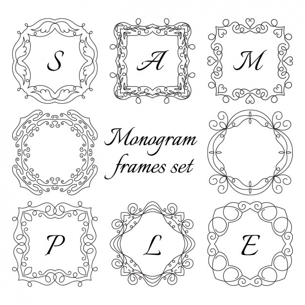 Set de marcos de monogramas