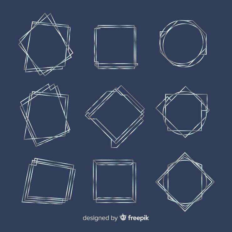 Vector gratuito set de marcos plateados