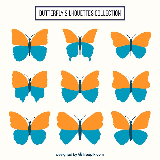 Vector gratuito set de mariposas decorativas