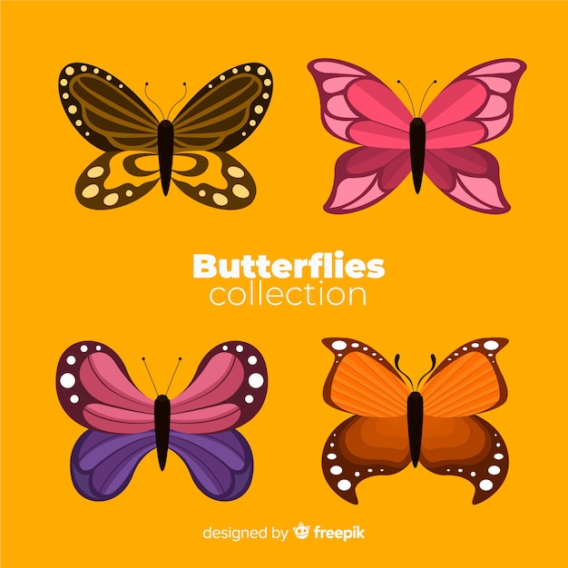 Vector gratuito set de mariposas