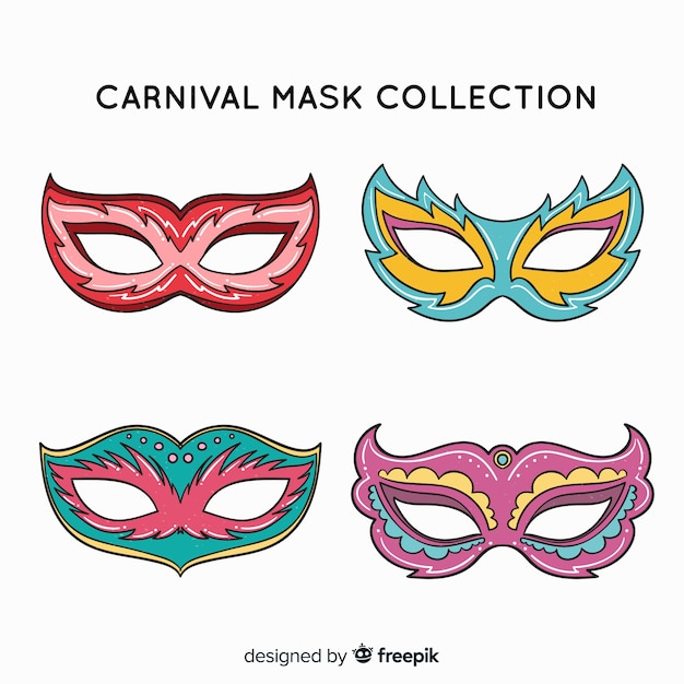 Vector gratuito set de máscaras de carnaval