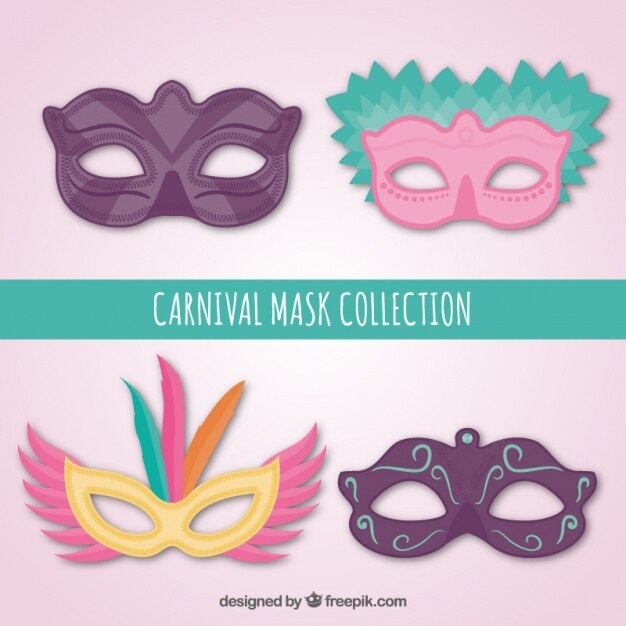 Set de máscaras ornamentales de carnaval 