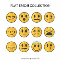 Vector gratuito set minimalista de emoticonos decorativos