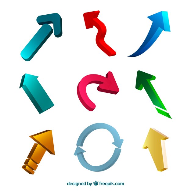 Set de modernas flechas de colores