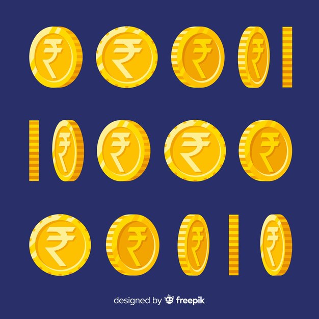 Set de monedas de rupias indias
