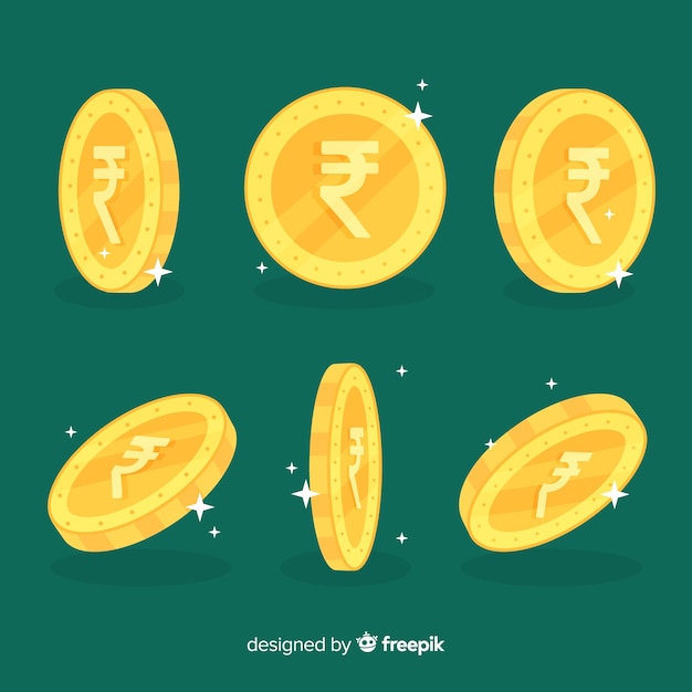 Set de monedas de rupias indias