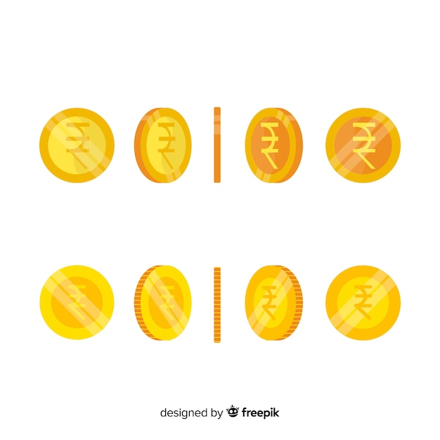Set de monedas de rupias indias 