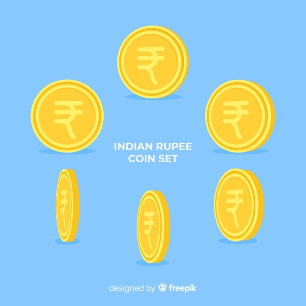 Set de monedas de rupias indias