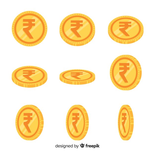 Set de monedas de rupias indias