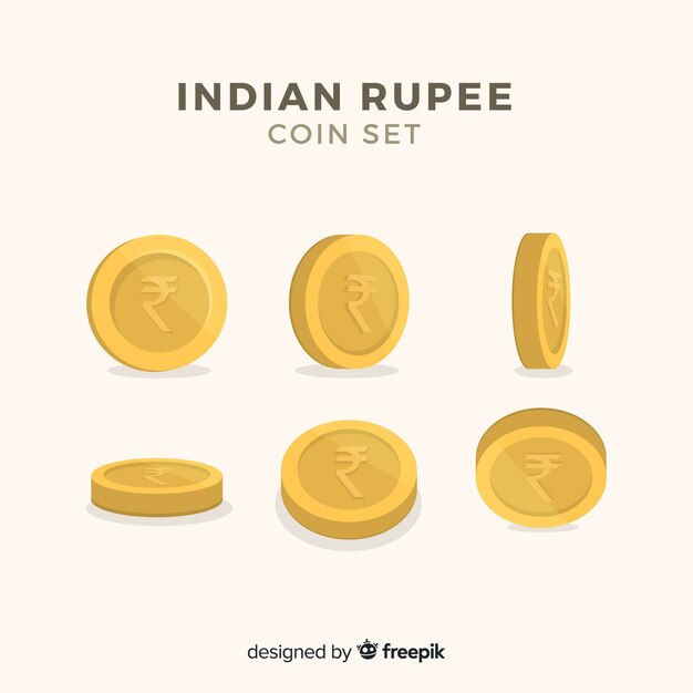 Set de monedas rupias indias