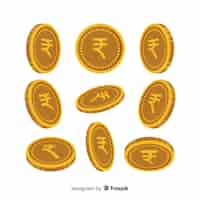 Vector gratuito set de monedas de rupias indias
