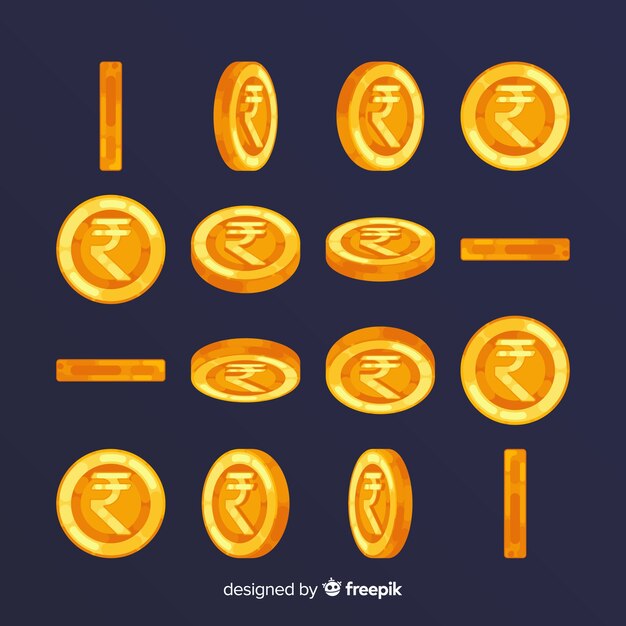 Set de monedas de rupias indias