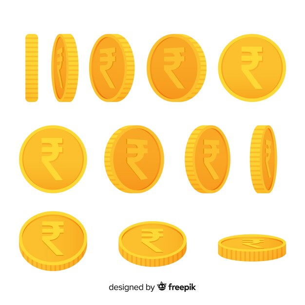 Set de monedas de rupias indias