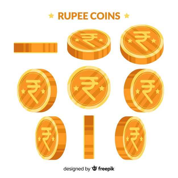 Set de monedas de rupias indias