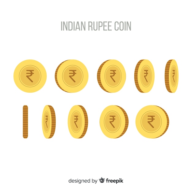 Set de monedas de rupias indias