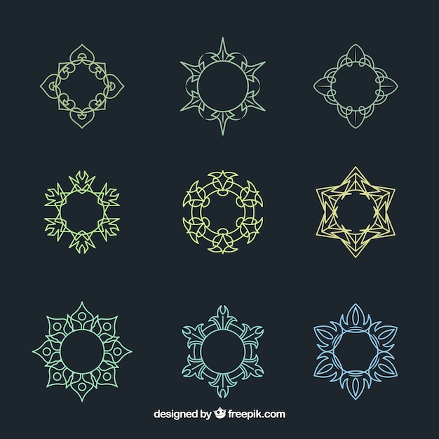 Vector gratuito set de monogramas elegantes de colores