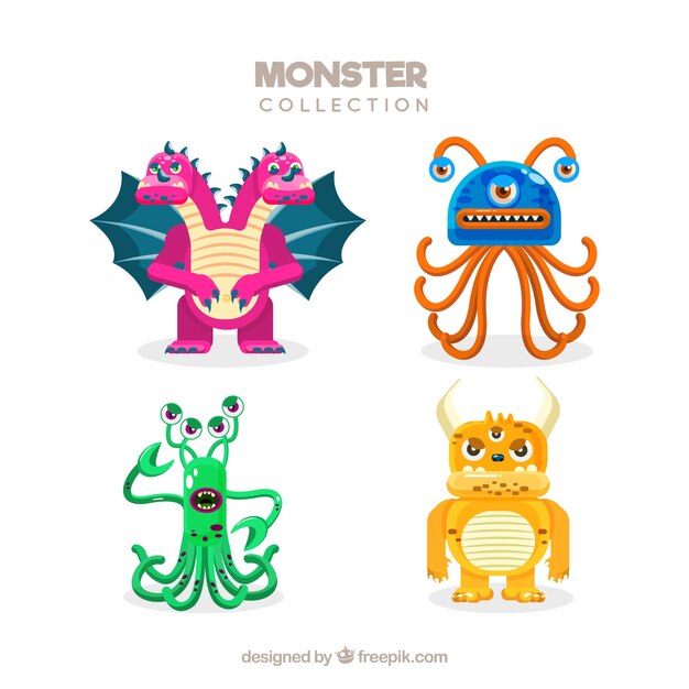 Set de monstruos coloridos