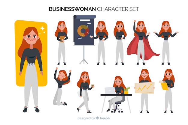 Vector gratuito set de mujeres de negocios