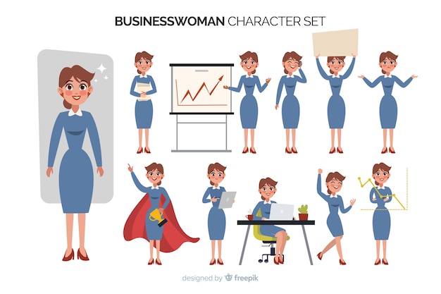 Vector gratuito set de mujeres de negocios