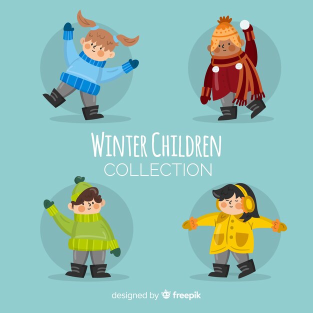 Set de niños en invierno