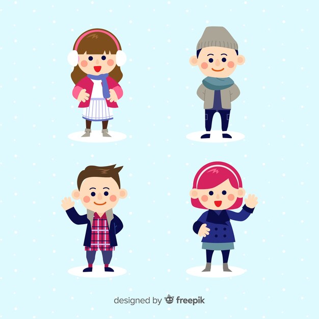 Set de niños en invierno