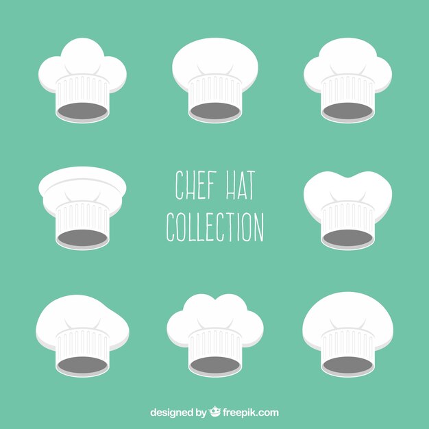 Set de ocho gorros de chef con variedad de diseños