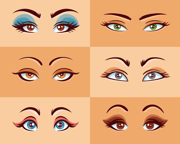 Set de ojos de mujer