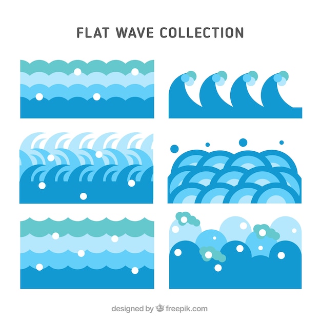 Set de ondas en diseño plano