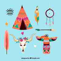 Vector gratuito set de ornamentos boho