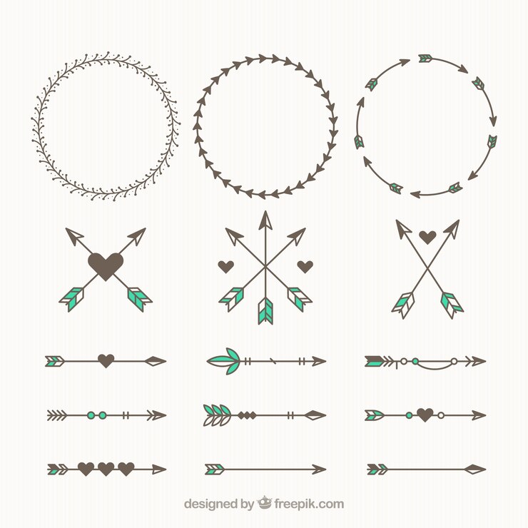 Vector gratuito set de ornamentos boho