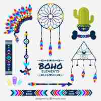 Vector gratuito set de ornamentos boho