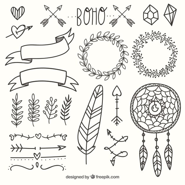 Set de ornamentos boho