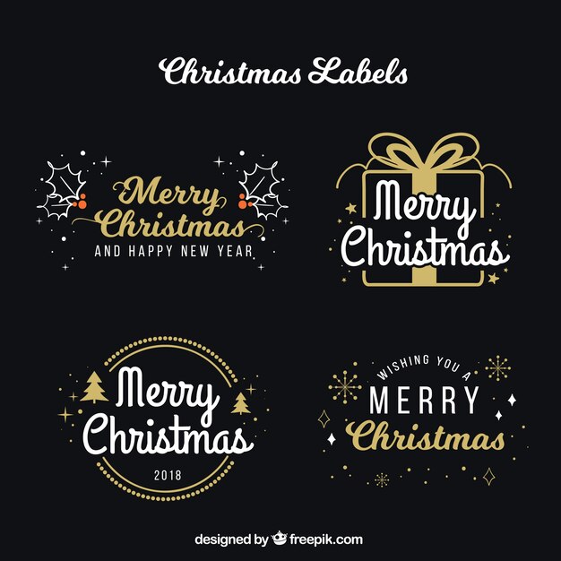Set de ornamentos caligráficos de navidad