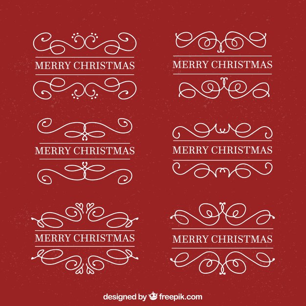 Set de ornamentos caligráficos navideños