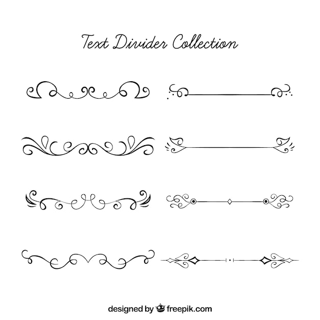 Set de ornamentos dibujados a mano 