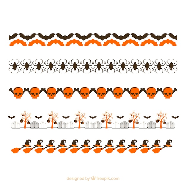 Vector gratuito set de ornamentos con elementos de halloween