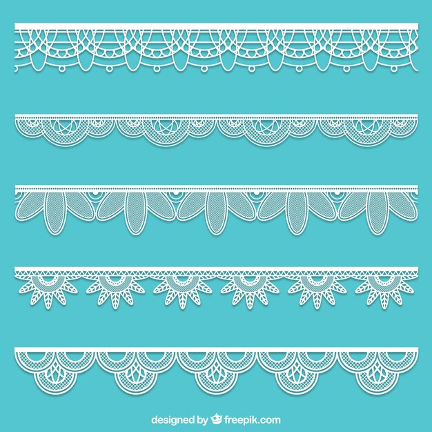 Set de ornamentos florales de encaje 
