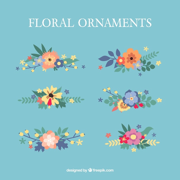 Set de ornamentos florales vintage 