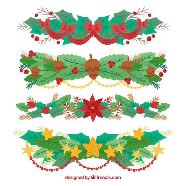 Vector gratuito set de ornamentos navideños dibujados a mano