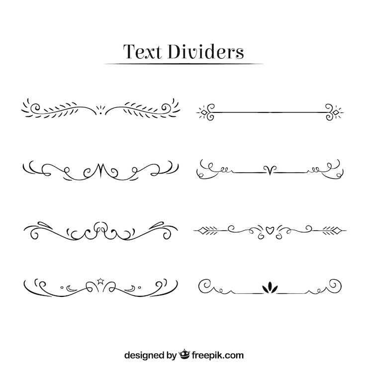 Vector gratuito set de ornamentos de texto dibujados a mano 