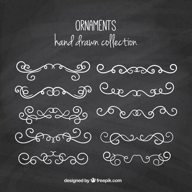 Set de ornamentos victorianos dibujados a mano
