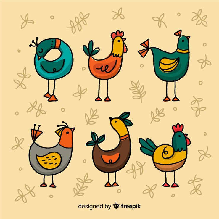 Vector gratuito set de pájaros dibujados